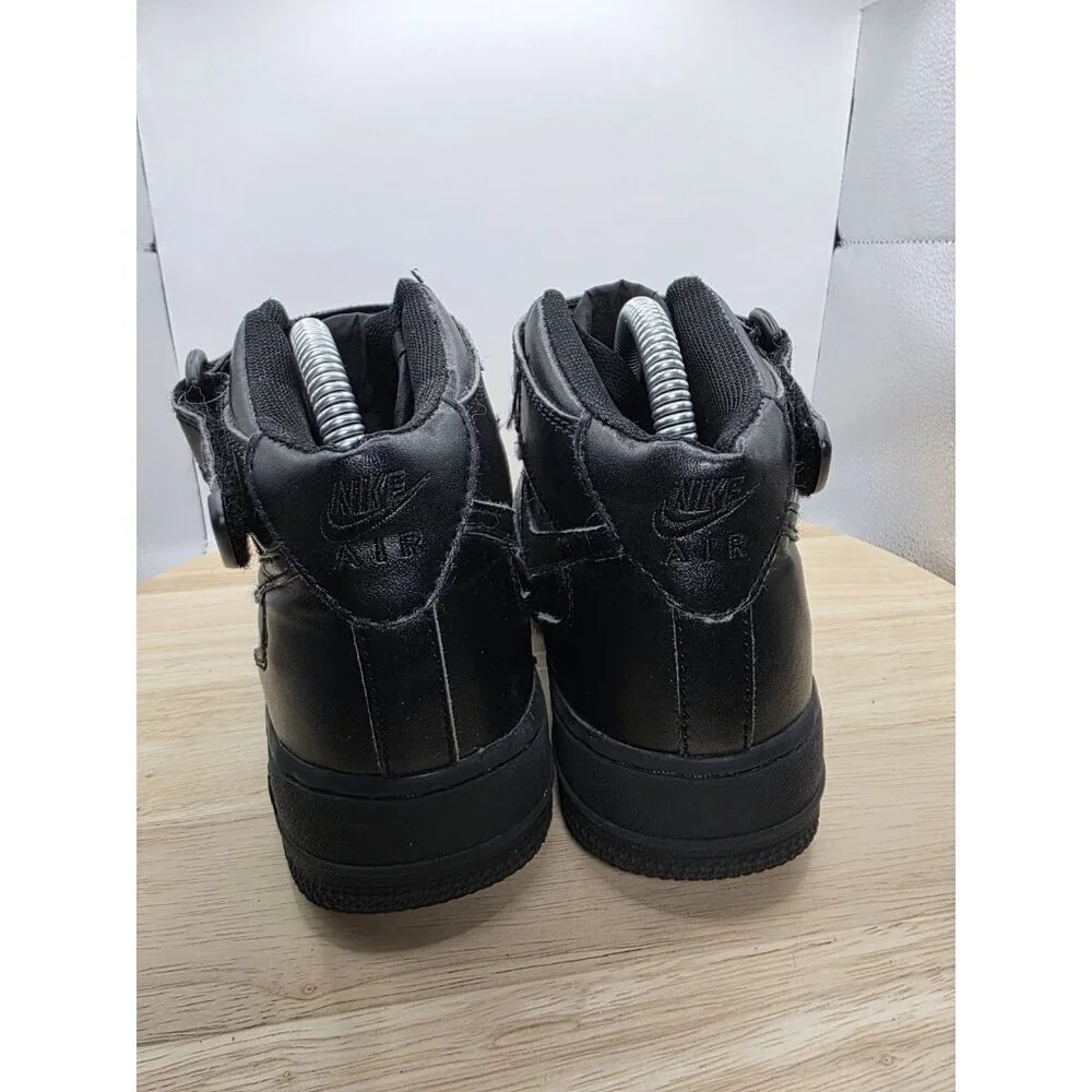 NIKE Air Force 1 -Mid Triple Black Sneakers‎ Shoes - 315123-001 women’s Sz 6.5 - Picture 5 of 8